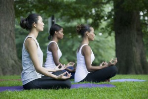 Good health habits include yoga for overworked moms